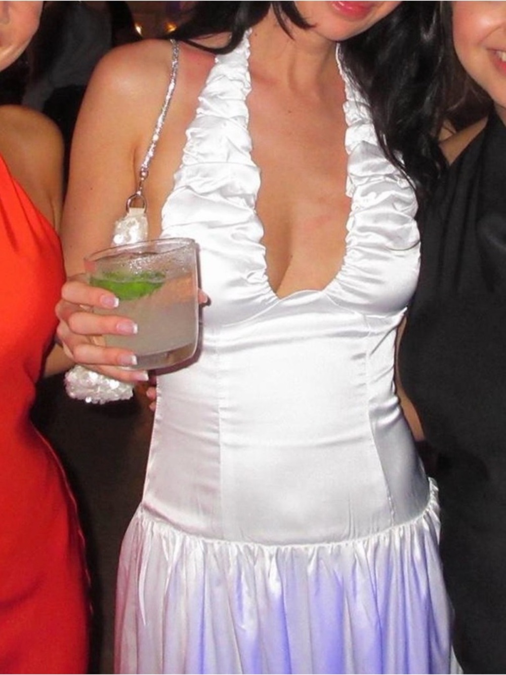White Halter Ruffle Maxi Dress - Picture 3 of 3